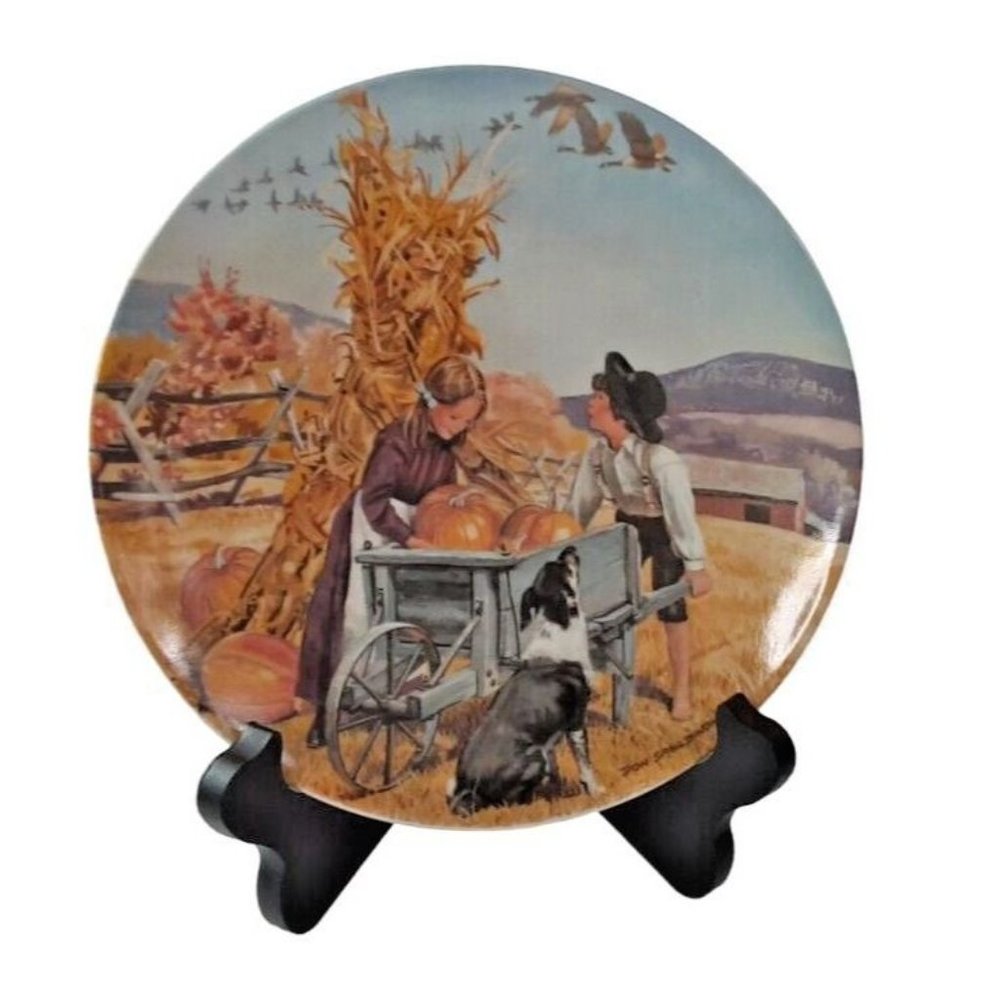 Vintage 1979 Knowles‎ China Plate by Don Spaulding "Thanksgiving" Plate #01335B